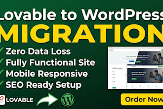 migrate lovable app to wordpress website fix bugs and elementor redesign issues