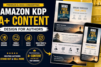 design premium amazon KDP aplus content for book or ebook, amazon ebc design