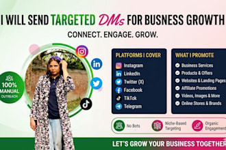 send manual dms daily for linkedin, instagram and twitter