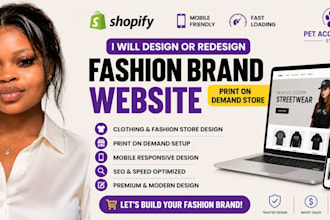 design or redesign clothing fashion brand shopify wix print on demand store
