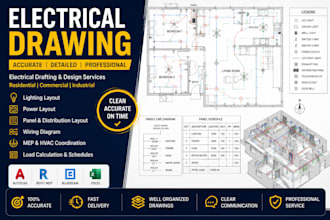 create electrical drawing and lighting layout for residential projects in USA