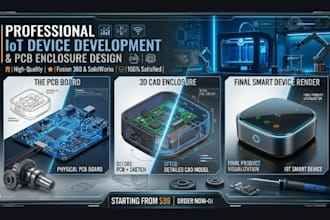 design iot smart devices, pcb enclosure, 3d cad and manufacturing files