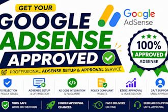 do approved google adsense setup and fix adsense issues to get adsense approved
