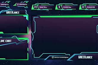 design perfect custom twitch overlay alert, panel, kick logo and stream branding