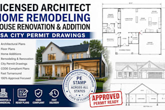 licensed architect home remodeling house renovation addition USA city permit