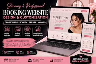 design and customize glossgenius booksy vagaro or fresha   beauty website
