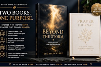 do christian fiction cover or prayer journal and devotional book cover design
