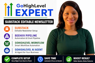 setup substack editable newsletter beehiiv pipeline gohighlevel ai workflow ghl