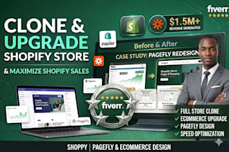 clone upgrade shopify store  copy shopify store pagefly ecommerce marketing