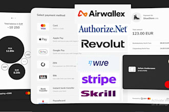 integrate or create verified payment gateway, airwallex, klarna, revolut, stripe