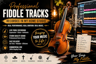 record professional fiddle tracks in my home studio