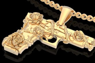 design elegant 3d jewelry model, realistic render, and manufacturing file, stl