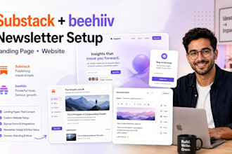 setup substack beehiiv newsletter landing page and website