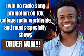 do radio song promotion on 10k college radio worldwide and music specialty shows