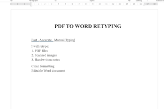 retype PDF or image into word