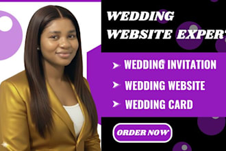create a modern wedding website with rsvp and wedding invitation