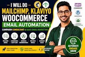 mailchimp,klaviyo,woocommerce email automation rss sms email campaign marketing