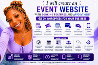 create an event site with booking features and appointment website on wordpress