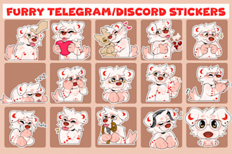 design furry telegram sticker pack custom furry badge discord animated sticker