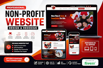 design redesign charity donation and ngo nonprofit website