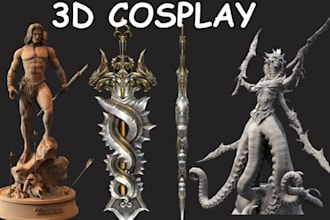sculpt 3d cosplay, 3d mask, 3d helmet, props, armor, 3d model, 3d printing