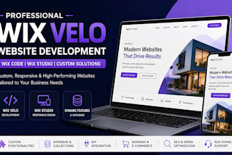 develop custom wix velo website, wix code and wix studio