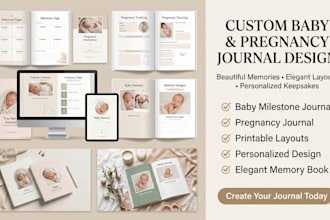 design baby first year journal milestone journal pregnancy journal custom design