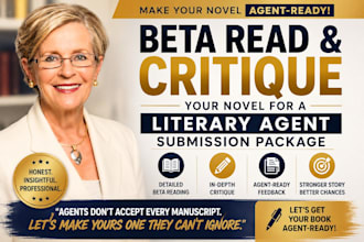 beta read and critique your novel for a literary agent submission package