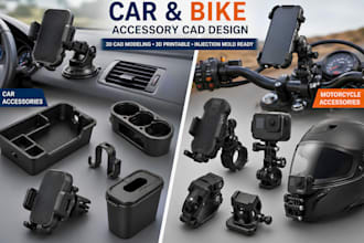design 3d automotive product 3d car or motorbike accessories printable cad parts