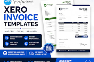 design professional and modern xero invoice and billing templates
