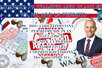 licensed engineer architectural mep floor plans pe stamp wa mi ca city permits
