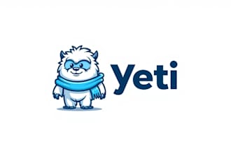 do unique yeti mascot logo design for your brand