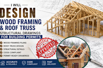 design wood framing and roof truss structural drawings for building permits