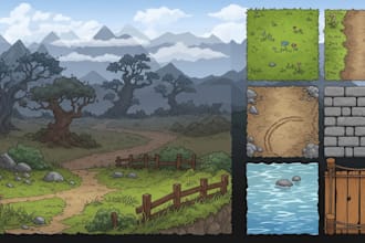 create 2d parallax seamless background and map tiles for games