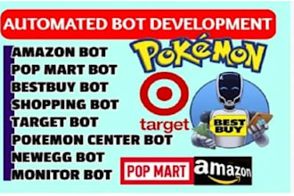build a whatnot live bot, walmart bot, bestbuy bot, popmart bot, and auto buying