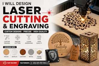 make precise laser cutting and engraving designs for cnc and laser machines