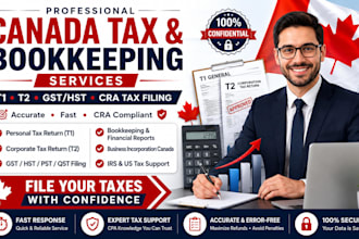canada tax filing, t1 t2 corporate tax, bookkeeping, hst
