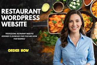 design modern wordpress restaurant website with online ordering and menu design