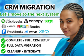 do data migration on zohobooks quickbooks canopy xero wave karbon odoo sage 50