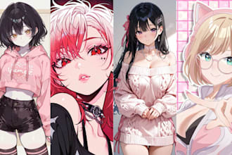 draw custom anime art character design pfp anime  fanart manga shonen vtuber oc