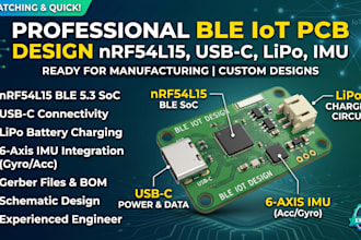 design ble iot pcb with nrf54l15, usb c, lipo charging and imu integration