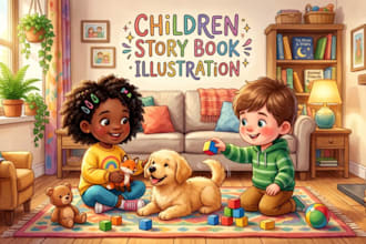 children story book illustration children story children story book illustration