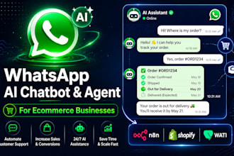 develop whatsapp ai agent and chatbot for ecommerce using n8n waha wati