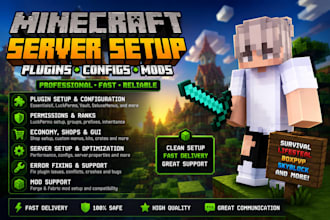 setup plugins, configs and mods for your minecraft server
