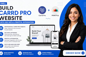 build carrd pro tilda duda website with SEO meta and printiful integration