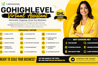 personal executive creative gohighlevel virtual assistant, social media ghl va