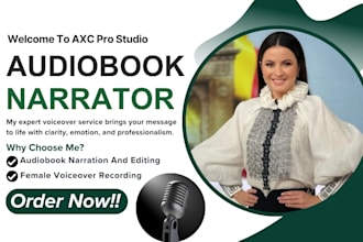 do american female voice over, narrate romance acx audiobook, english audiobook