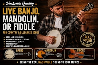 record nashville quality banjo, mandolin, or fiddle for your country song