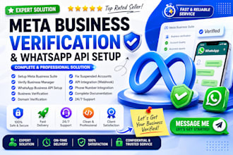 meta business verification, whatsapp API setup and app approval expert service