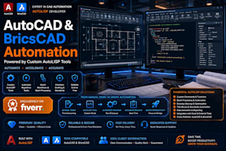 develop custom autolisp tools, automation for autocad and bricscad